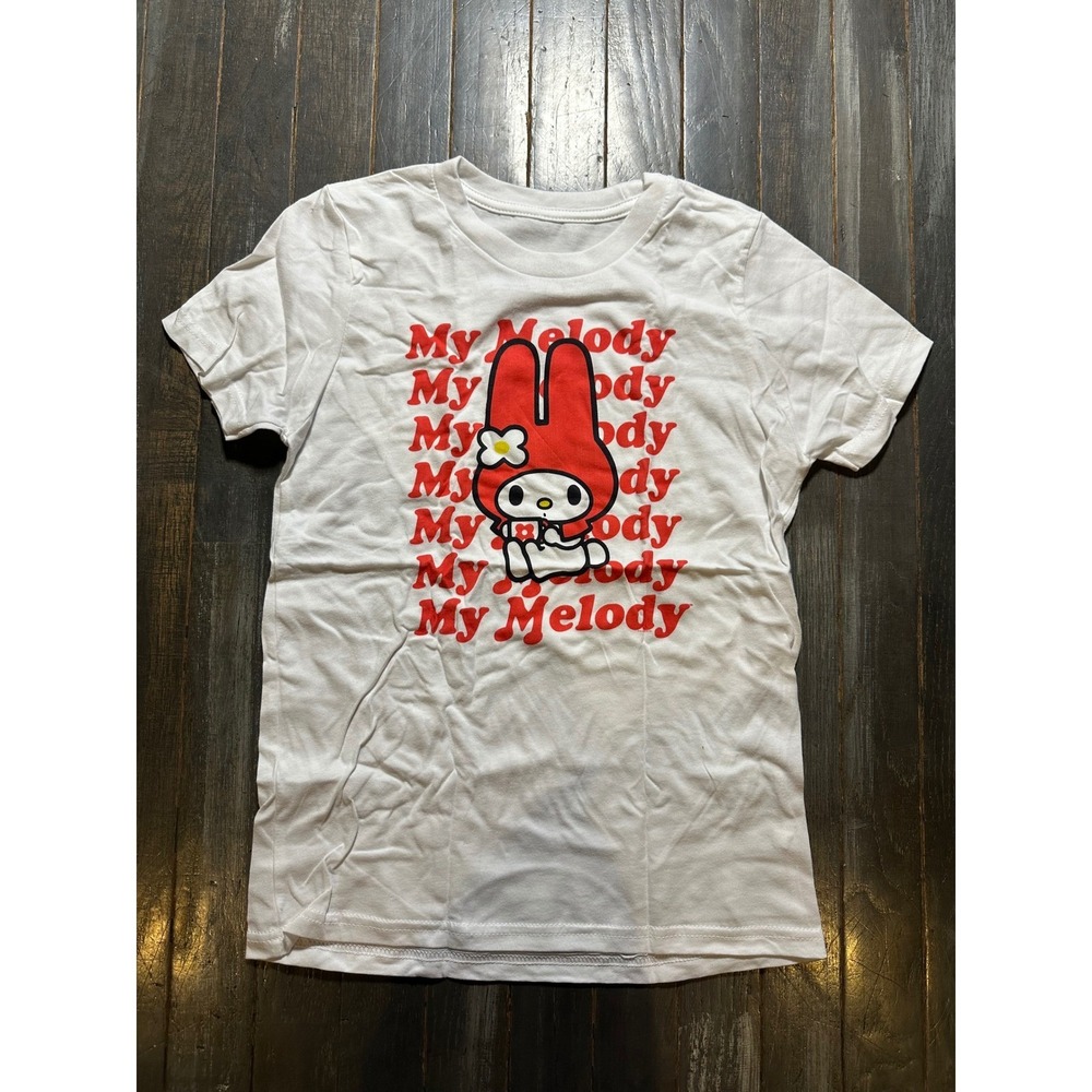 Sanrio My Melody Graphic Tee White Red Cotton Short Sleeve T-Shirt Womens